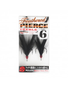 Ryugi Feathered Treble Hook Black