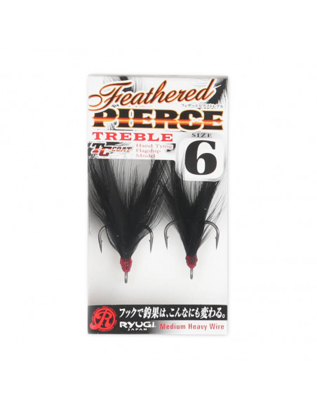 Ryugi Feathered Treble Hook Black