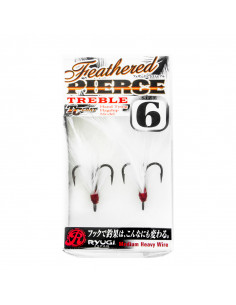 Ryugi Feathered Treble Hook White