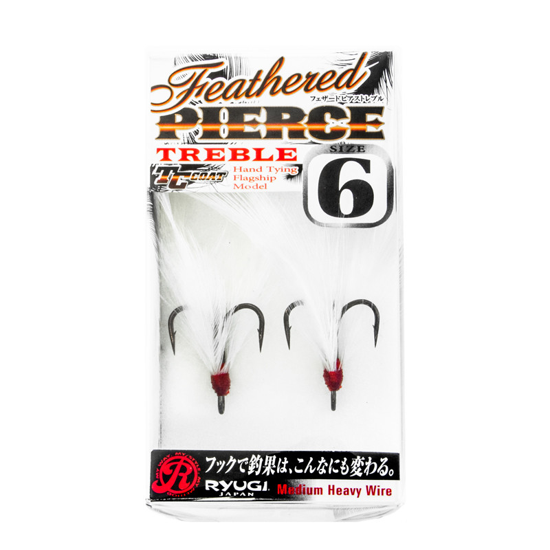 Ryugi Feathered Treble Hook White
