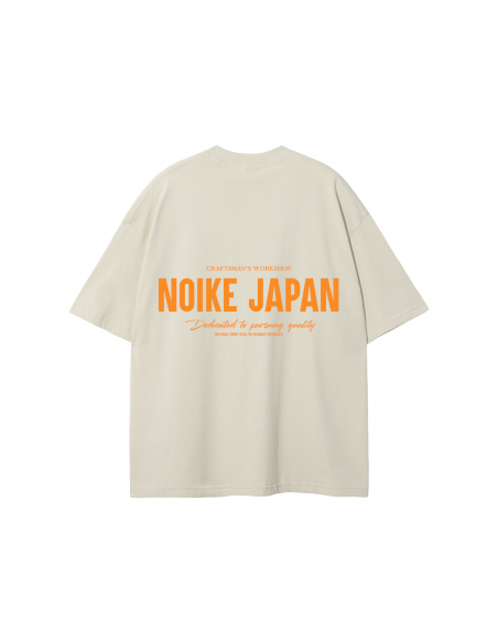 NOIKE 'Dedication' Tee Off White Cream / Flame Orange