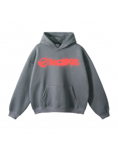 NOIKE 'Stencil' Hoodie Moon Taupe / Neon Flare